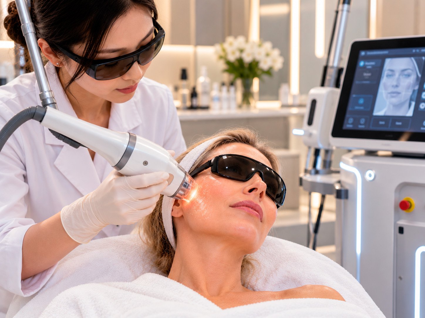 Laser and skin treatment at a Korean dermatology clinic