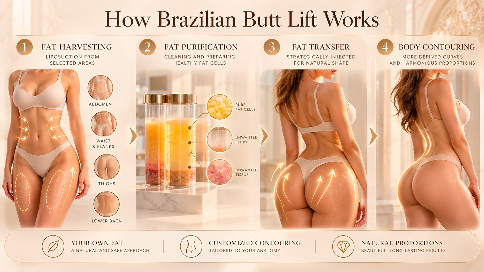 How Brazilian Butt Lift works infographic