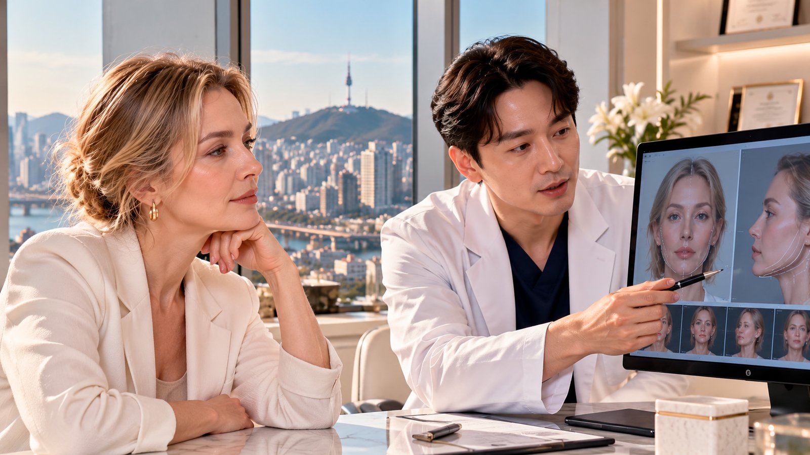 Face contouring and jawline treatment in Korea