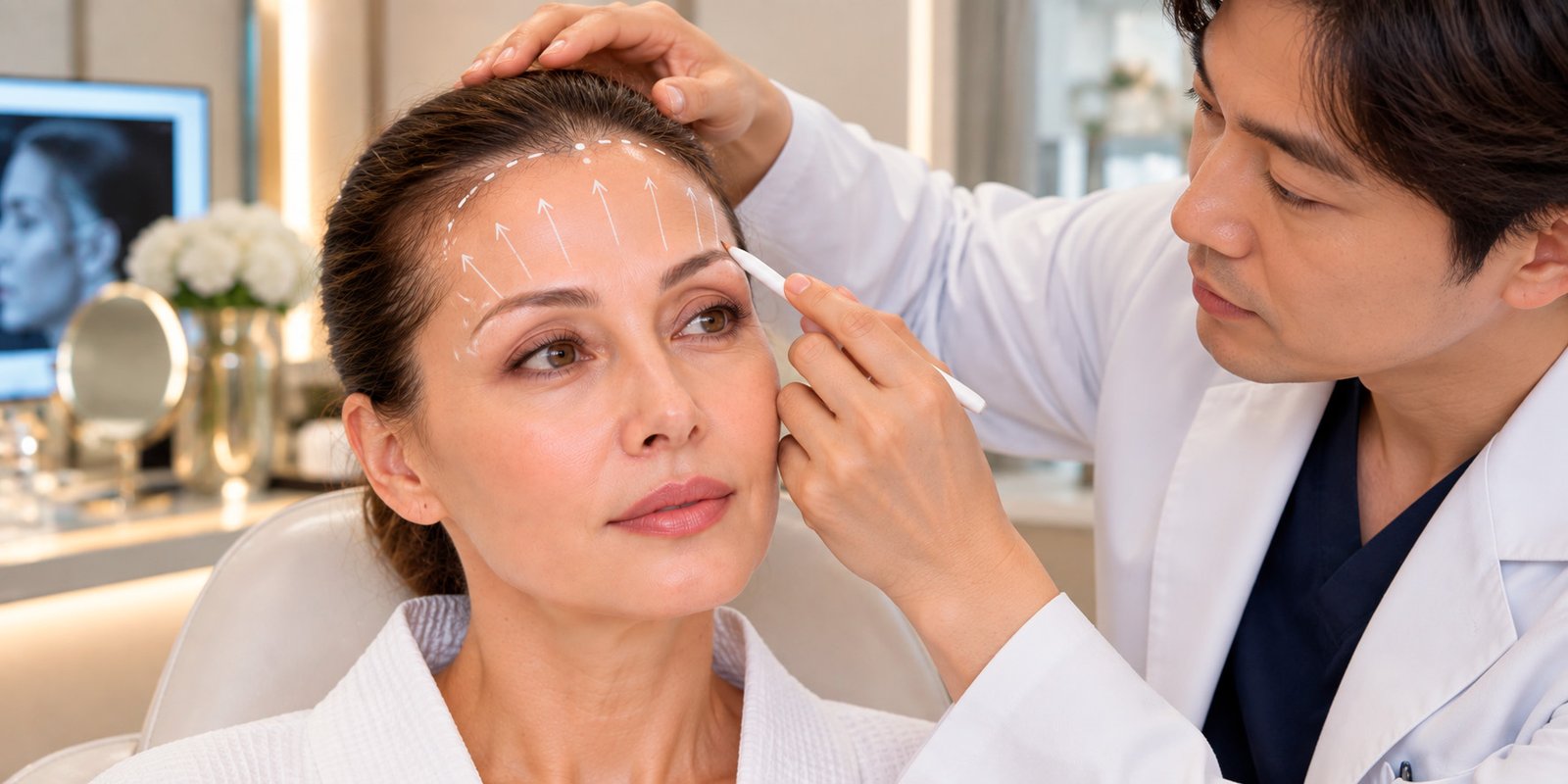 Endoscopic forehead lift consultation and surgical planning in Korea