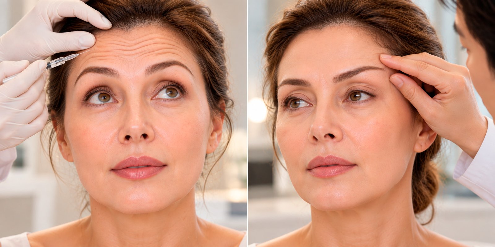Difference between treatment of dynamic forehead wrinkles and forehead tissue lifting