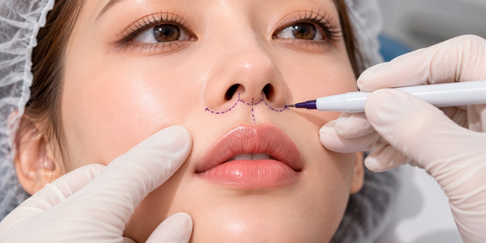 Preoperative marking for subnasal bullhorn lip lift